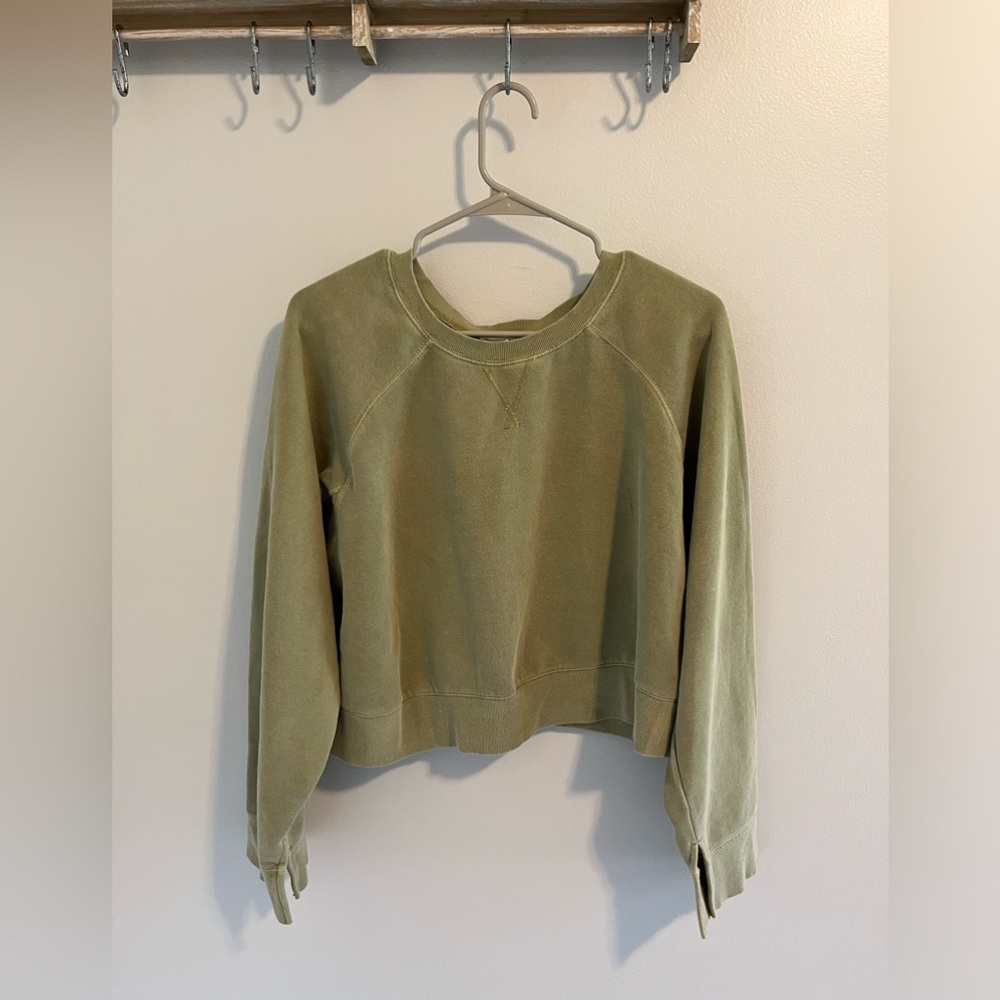 Silence + Noise Mesh Back Green Crewneck - Medium